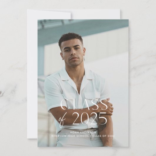 Moderne schlichte Partei für den weißen Foto Einladung (Vorderseite)