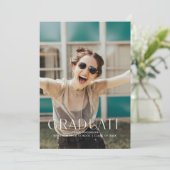 Moderne schlichte Partei für den weißen Foto Einladung (Stehend Vorderseite)