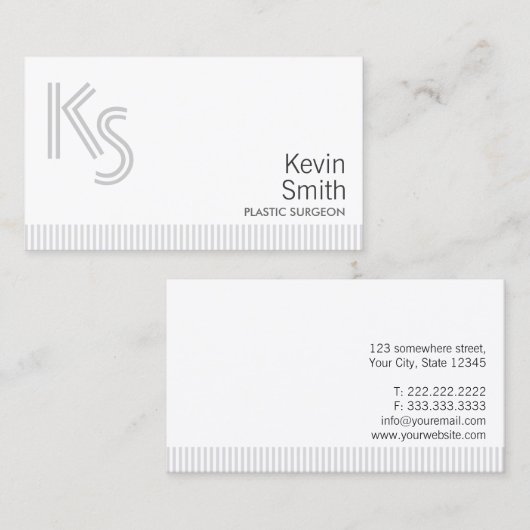 Moderne schlichte Plastikchirurg-Geschäfts-Karte Visitenkarte (Vorne/Hinten)
