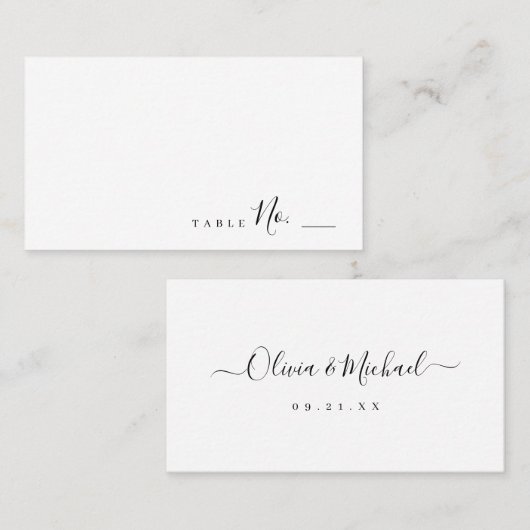 Moderne, schlichte Platzkarte (Vorne/Hinten)