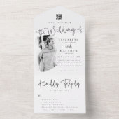 Moderne schlichte QR-Foto-Option Hochzeit All In One Einladung (Innen Boden)