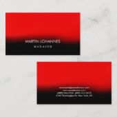 Moderne Schlichte Red Black Business Card Visitenkarte (Vorne/Hinten)