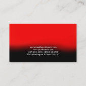 Moderne Schlichte Red Black Business Card Visitenkarte (Rückseite)