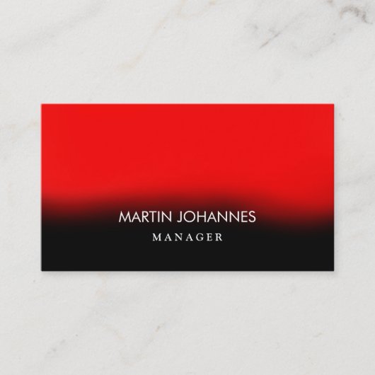Moderne Schlichte Red Black Business Card Visitenkarte (Vorderseite)