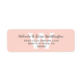 Moderne, schlichte rosa Monogram Wedding V13