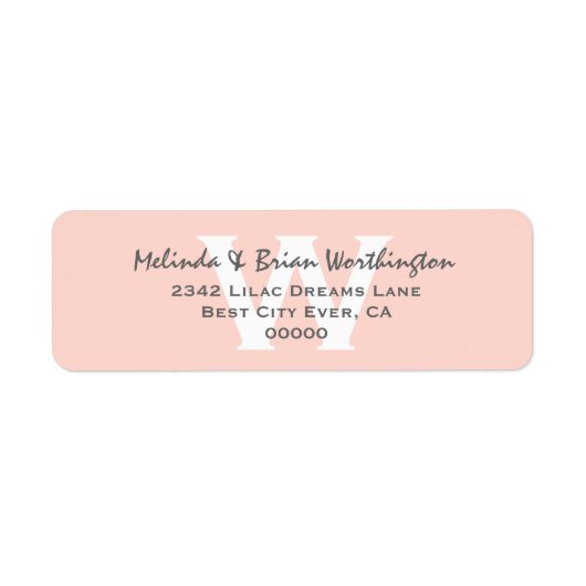 Moderne, schlichte rosa Monogram Wedding V13 (Vorne)