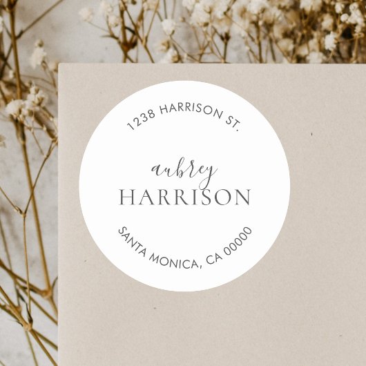 Moderne schlichte Rücksendeadresse Runder Aufkleber