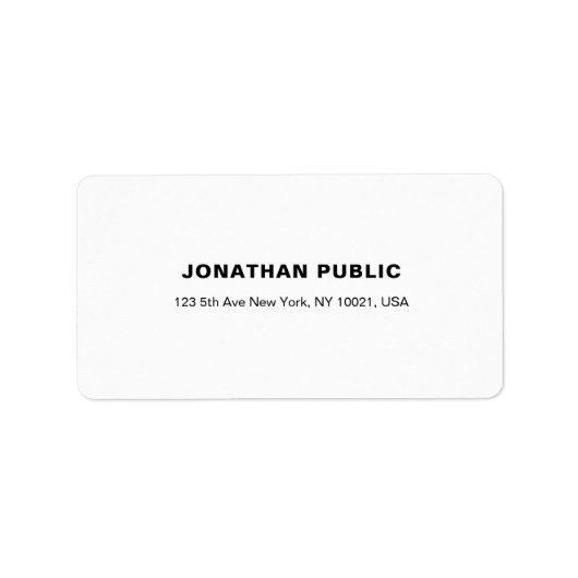 Moderne, schlichte, Schlichte, kreative Adresse Adressaufkleber (Vorne)