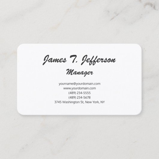 Moderne schlichte Schriftzeichen mit minimalistisc Visitenkarte (Vorderseite)