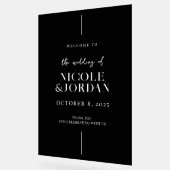 Moderne, schlichte Schwarz-Weiß-Hochzeit Willkomme Acrylschild (Winkel)