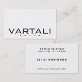 Moderne Schlichte Schwarz-weiß-Salon-Visitenkarte Visitenkarte (Vorne/Hinten)