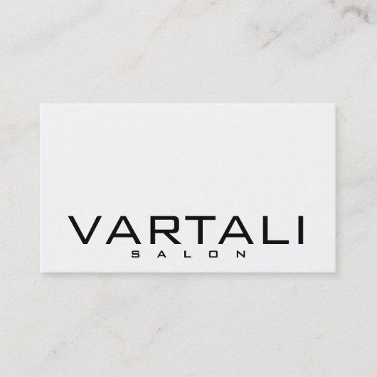 Moderne Schlichte Schwarz-weiß-Salon-Visitenkarte Visitenkarte (Vorderseite)
