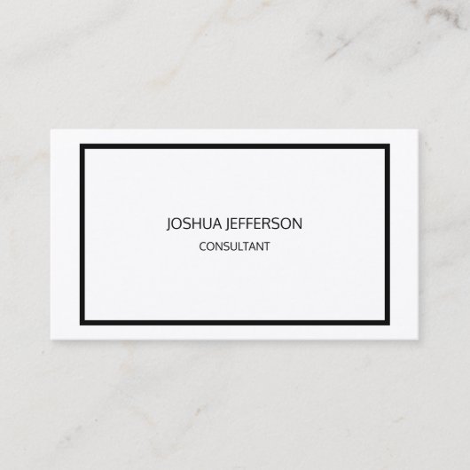 Moderne Schlichte Schwarz-weiße attraktive Zwei-Se Visitenkarte (Vorderseite)