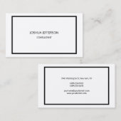 Moderne Schlichte Schwarz-weiße attraktive Zwei-Se Visitenkarte (Vorne/Hinten)