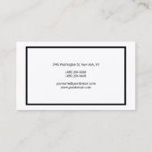Moderne Schlichte Schwarz-weiße attraktive Zwei-Se Visitenkarte (Rückseite)
