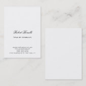 Moderne Schlichte Schwarz-weiße Kalligrafie-Visite Visitenkarte (Vorne/Hinten)