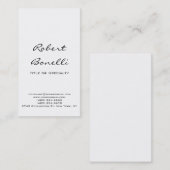 Moderne Schlichte Schwarz-weiße Kalligrafie-Visite Visitenkarte (Vorne/Hinten)