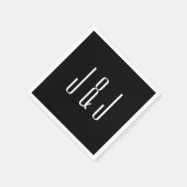 Moderne Schlichte Schwarze Hochzeit Serviette (Ecke)