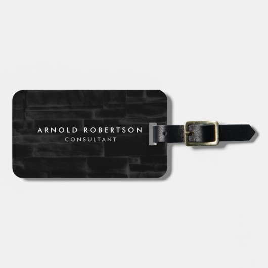 Moderne Schlichte Schwarze Mauer Beruflich Minimal Gepäckanhänger (Vorderseite horizontal)