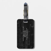 Moderne Schlichte Schwarze Mauer Beruflich Minimal Gepäckanhänger (Rückseite vertikal)