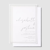 Moderne, schlichte, schwarze Schriftzeichen Pergament Einladungen (Versetzt)