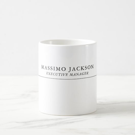 Moderne schlichte schwarze und weiße Professionali Kaffeetasse (Mittel)