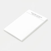 Moderne schlichte schwarze und weiße Professionali Post-it Klebezettel (angewinkelt)