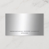 Moderne, schlichte silbergraue Metallfolie Visitenkarte (Rückseite)