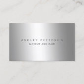 Moderne, schlichte silbergraue Metallfolie Visitenkarte (Vorderseite)