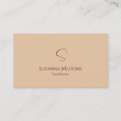 Moderne Schlichte Tanbeige mit Monogramm Eleganter Visitenkarte (Vorderseite)
