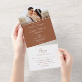 Moderne Schlichte Terracotta Foto UAwg Wedding All In One Einladung (Abreißen)