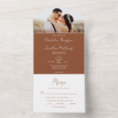 Moderne Schlichte Terracotta Foto UAwg Wedding All In One Einladung (Innen Boden)