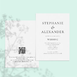 Moderne Schlichte Typografie QR Code Wedding Einladung