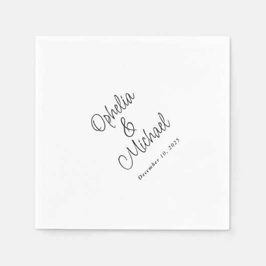 Moderne Schlichte und einfache Lässige Hochzeit Serviette (Vorderseite)