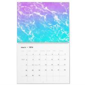 Moderne, schlichte und elegante Marmormuster Kalender (Mär 2026)