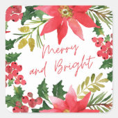 Moderne, schlichte und helle Schrift Quadratischer Aufkleber (Vorderseite)