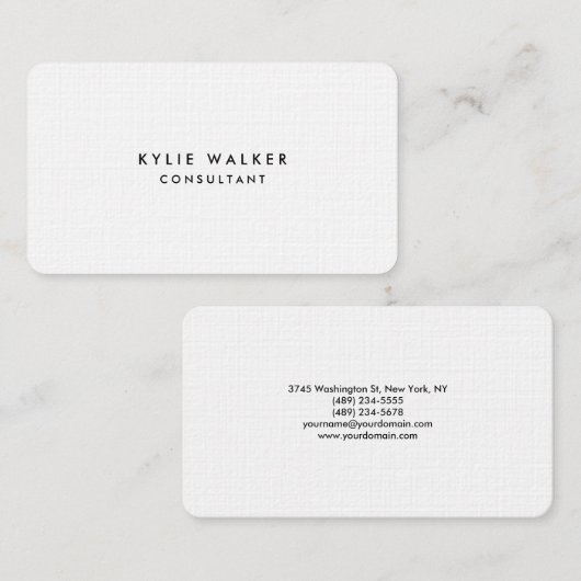 Moderne Schlichte Weibchen Schwarz & Weiß Beruflic Visitenkarte (Vorne/Hinten)