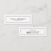 Moderne, schlichte, weiße Abschluss-Namenskarte Telefonnummerkarte (Vorne/Hinten)