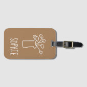 Moderne, schlichte, weiße Blume Gepäckanhänger (Vorderseite (Horizontal))