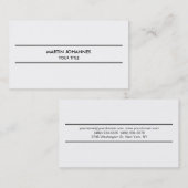 Moderne, Schlichte weiße Visitenkarte (Vorne/Hinten)