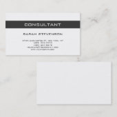 Moderne, Schlichte White Consultant Business Card Visitenkarte (Vorne/Hinten)