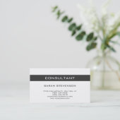 Moderne, Schlichte White Consultant Business Card Visitenkarte (Stehend Vorderseite)