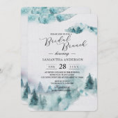 Moderne schlichte Winter-Grün- und Weißbäume Einladung (Vorne/Hinten)