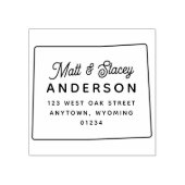 Moderne schlichte WYOMING Staat Rücksendeadresse Gummistempel (Prägung)