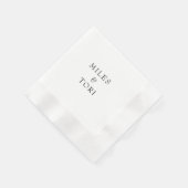 Moderne Schlichtheit B/W Hochzeit Serviette (Ecke)