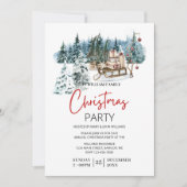 Moderne Schlitten mit dem heutigen Weihnachtsfest- Einladung (Vorderseite)