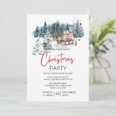 Moderne Schlitten mit dem heutigen Weihnachtsfest- Einladung (Stehend Vorderseite)