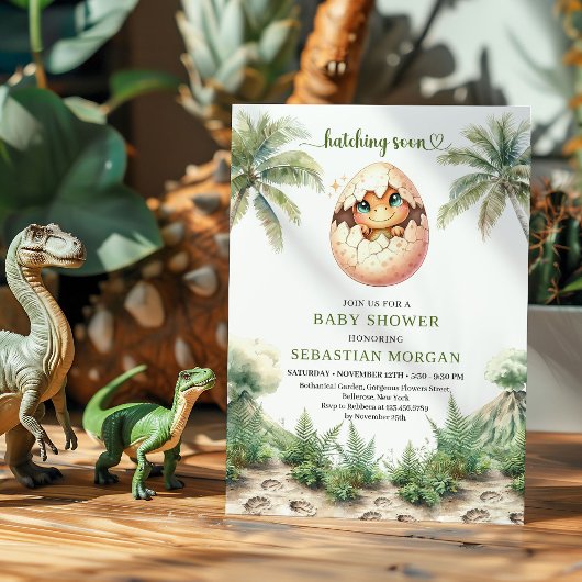 Moderne Schlupf bald Dinosaurier-Baby-Party-Design Einladung