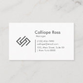 Moderne schmale, monochrome Geometrie Visitenkarte (Rückseite)