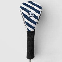 Moderne schmale Nautische Marine blau und weiß ges Golf Headcover